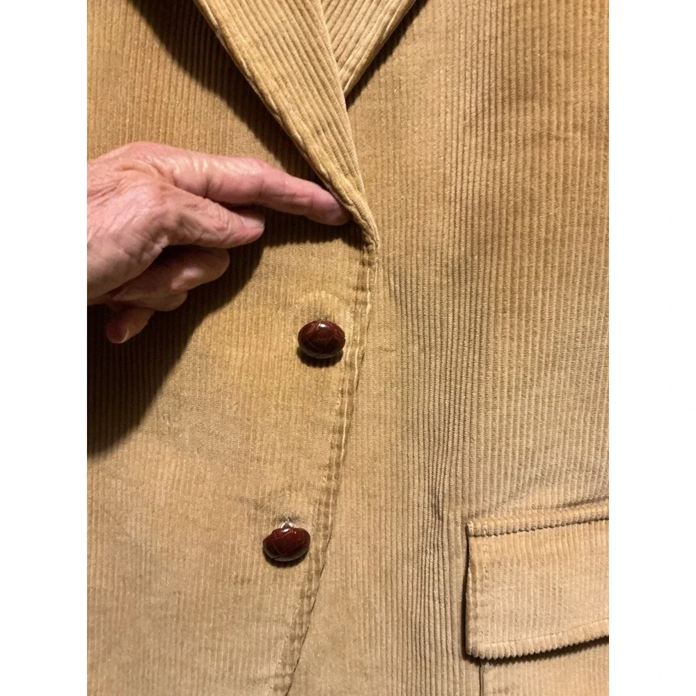 Eddie Bauer VTG? corduroy Tan Blazer Sport Coat 42L READ Gray
